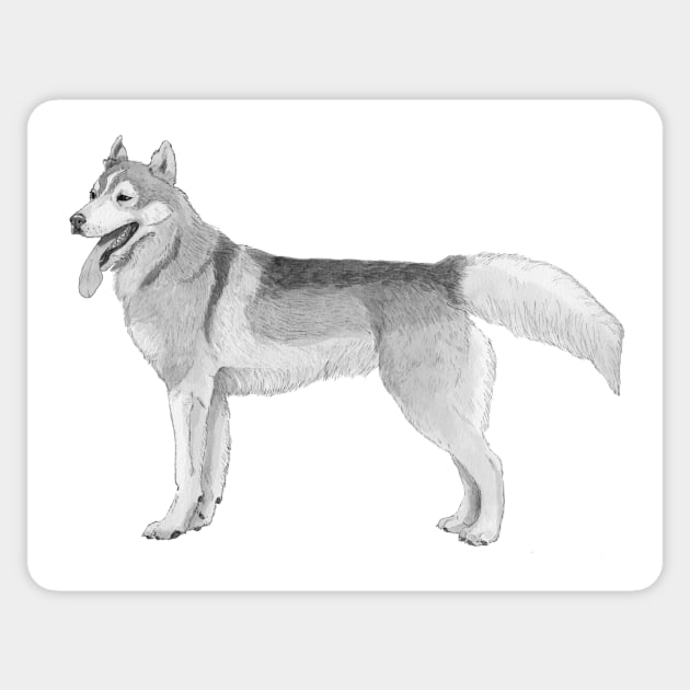 Siberian Husky ink Sticker by doggyshop